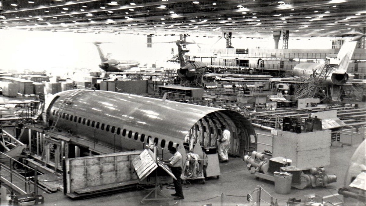 Boeing 737 commercial jetliner manufacturing facility in Renton Washington