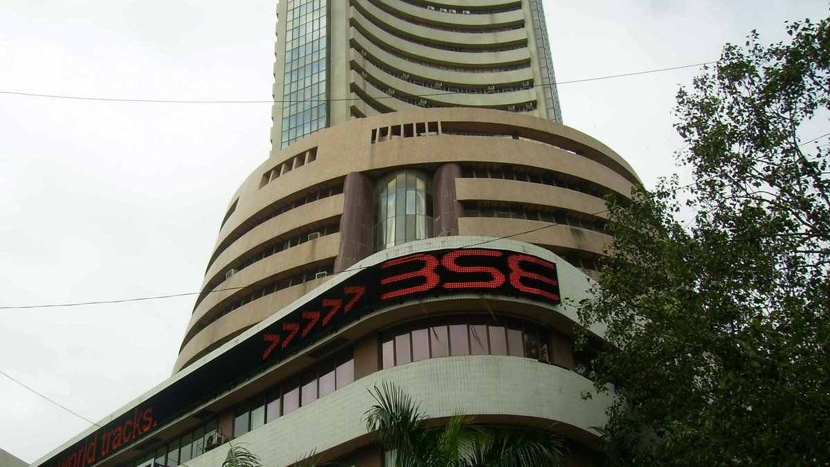 The iconic Phiroze Jeejeebhoy Towers of the Bombay Stock Exchange on Dalal Street in Mumbai