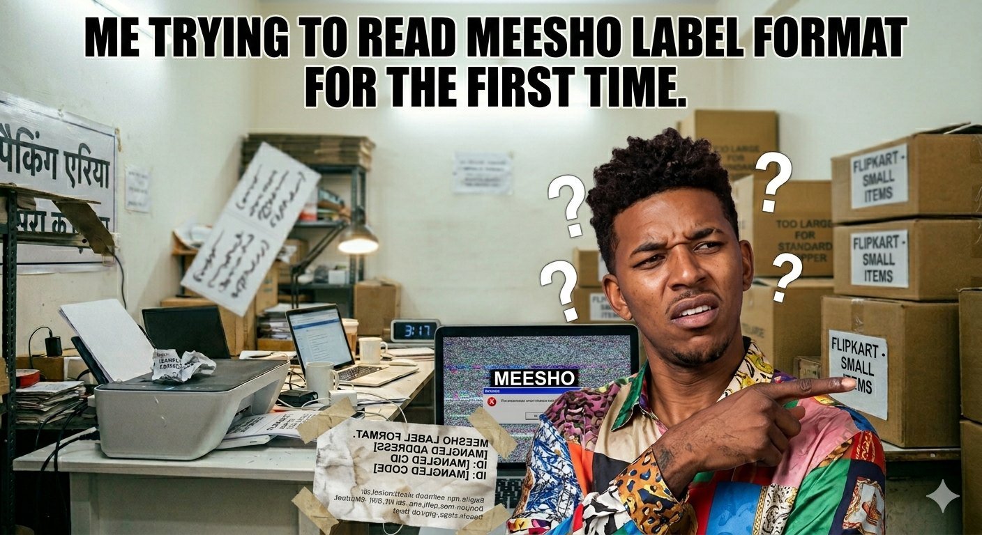 Illustration für Are Meesho Labels Making You Fake a Breakdown? Finde dies heraus, bevor dein Side Hustle in Flammen aufgeht