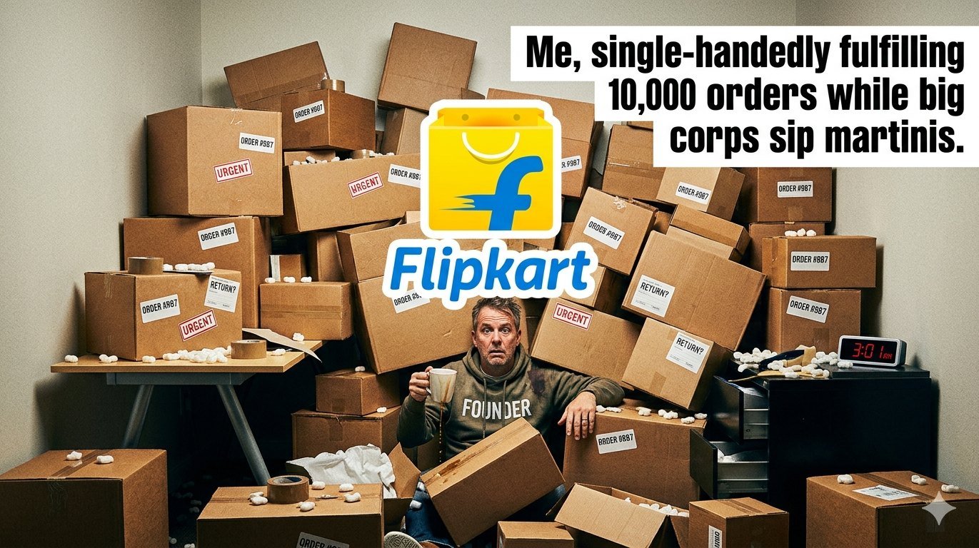 Illustration für Wie man die Kaufbox auf Flipkart bekommt, ohne deine Seele aufzugeben (oder dein letztes Paar Socken)