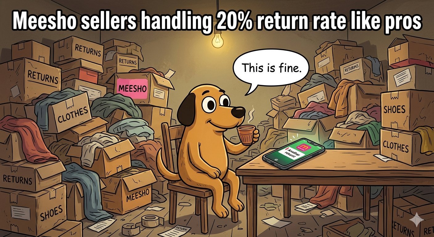 Ilustración destacada para Meesho Returns: How to Keep "Wrong Size" from Ruining Your Life as a Seller and Your Bank Account