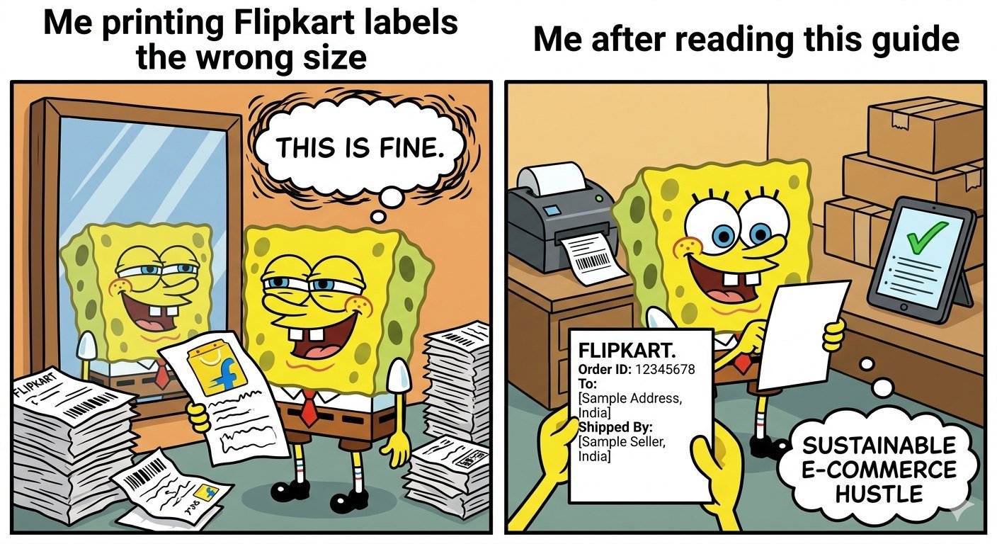 Ilustración destacada para Con nuestra guía de tamaño de la etiqueta de envío Flipkart, puede dejar de adivinar y empezar a enviar como un profesional (o al menos no un novicio total).
