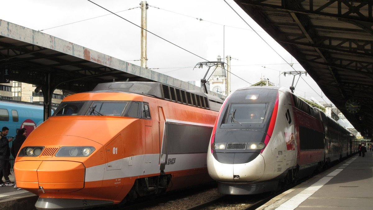 Next-generation aerodynamic TGV M high-speed train undergoing dynamic line testing on French tracks