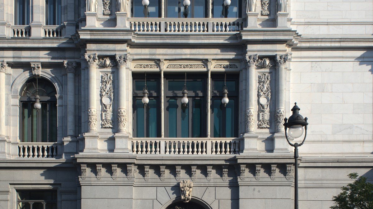Bâtiment historique de la Banque d'Espagne au centre de Madrid