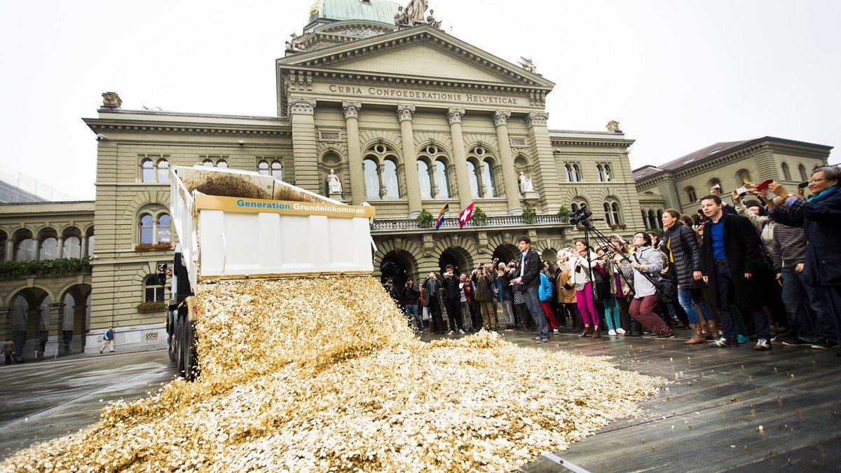 Exterior of the Swiss National Bank headquarters building in Bern Switzerland