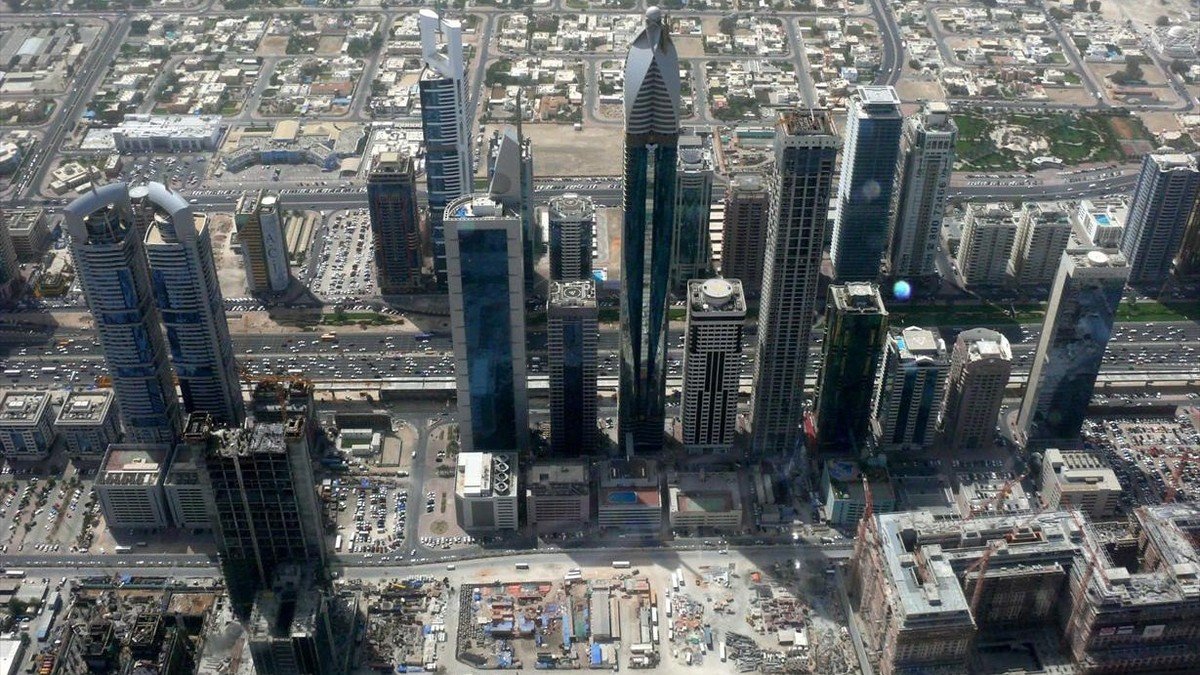 Abu Dhabi financial district towers and Central Bank of the UAE administrative complex