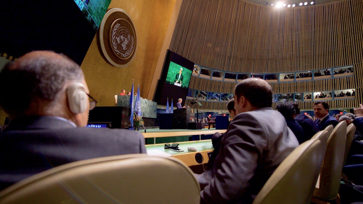 Delegates gathered inside the United Nations General Assembly hall in New York during the 79th session
